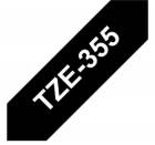 Brother TZe-355, černá / bílá (24mm, laminovaná)