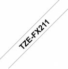 Brother TZe-FX211, bílá / černá, 6 mm, s flexibilní páskou