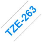Brother TZe-263, bílá / modrá (36mm, laminovaná)