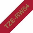 Brother TZe-RW54, vínově červená / zlatá (24mm, textilní)