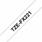 Brother TZe-FX221, bílá / černá, 9 mm, s flexibilní páskou