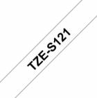 Brother TZe-S121, průsvitná / černá (9mm, laminovaná, extrémně adhezivní)