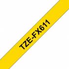 Brother TZe-FX611, žlutá / černá, 6mm, s flexibilní páskou