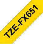 Brother TZe-FX651, žlutá / černá, 24 mm, s flexibilní páskou