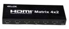 PremiumCord HDMI matrix switch 4:2 s audiem, rozlišení 4Kx2K