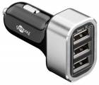 Napájecí 12-24V autoadaptér na 3x USB 5.5A černý, ID Chip