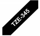 Brother TZe-345, černá / bílá (18mm, laminovaná)