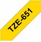 Brother TZe-651, žlutá / černá (24mm, laminovaná)