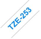 Brother TZe-253, bílá / modrá (24mm, laminovaná)