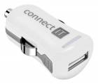 CONNECT IT InCarz COLORZ nabíječka do auta 1xUSB 2,1A, bílá (V2)