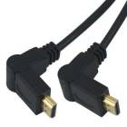 PremiumCord Kabel HDMI A - HDMI A M/M 2m, otočné zlacené konektory,HDMI 1.3b