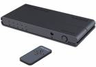 HDMI switch 4:1 s podporou rozlišení 4Kx2K@60Hz, 1080P, HDR, s ovládáním tlačítkem a dálkovým ovladačem