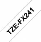 Brother TZe-FX241, bílá / černá, 18 mm, s flexibilní páskou