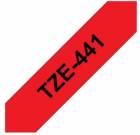 Brother TZe-441, červená / černá (18mm, laminovaná)