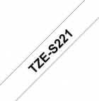 Brother TZe-S221, bílá / černá (9mm, laminovaná, extrémně adhezivní)