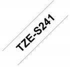 Brother TZe-S241, bílá / černá (18mm, laminovaná, extrémně adhezivní)