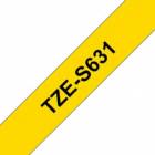 Brother TZe-S631, žlutá / černá (12mm, laminovaná, extrémně adhezivní)