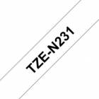 Brother TZe-N231, bílá / černá (12mm, nelaminovaná)