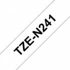 Brother TZe-N241, bílá / černá (18mm, nelaminovaná)