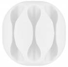 Držák na 3 kabely na stůl 4ks - bílá barva