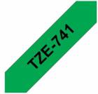 Brother TZe-741, zelená / černá (18mm, laminovaná)