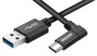 AVACOM datový a nabíjecí kabel USB - USB Type-C, 100cm, konektor v úhlu 90°, černý