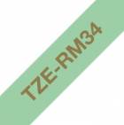 Brother TZe-RM34, mentolově zelená / zlatá (12mm, textilní)