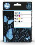 HP 912 CMYK Original Ink Cartridge 4-Pack, 6ZC74AE