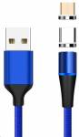 PremiumCord Magnetický micro USB a USB-C nabíjecí a datový kabel 1m, modrý
