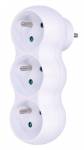 Solight P101 rozbočka s podpěrou, 3 x 10A, bílá