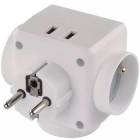 Emos Rozbočovací zásuvka 3× kulatá, 2× USB