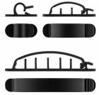 Clip na kabely pro připevnění na stůl, 6ks v setu - černá barva