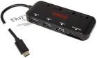 Roline Multiport adaptér USB 5Gbps, USB C(M) -> čtečka karet + Hub 3x USB3.0 A(F), černý