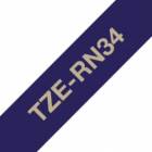 Brother TZe-RN34 námořní modrá / zlatá  (12mm, textilní)