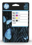 HP 963 CMYK Original Ink Cartridge 4-Pack, 6ZC70AE