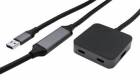 USB 5Gbps (USB 3.0) Hub, 2x USB A 3.0 +2x USB C, s kabelem 10m