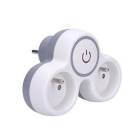 Solight P105 rozbočka, 2x 10A, bílá-šedá, vypínač