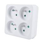 Solight P108 rozbočka, 4 x 10A, bílá