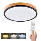 Solight WO805 LED stropní osvětlení s dálkovým ovládáním, 40W, 3300lm, kulaté, dřevo, 45cm