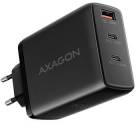 AXAGON ACU-DPQ100, GaN nabíječka do sítě 100W, 3x port (USB-A + dual USB-C), PD3.0/PPS/QC4+/Apple