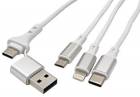BIOnd USB 2.0 kabel USB C+ A - USB C + micro USB B + Lightning, 1,2 m