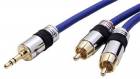 InLine Premium audio kabel jack 3,5mm(M) - 2x cinch(M), 15m, modrý