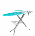 BRILANZ Žehlící prkno PROFESSIONAL 130 x 48 cm s el. zásuvkou, modré/tyrkys