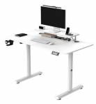 Pracovní stůl, elektricky nastavitelná výška, 120X60 cm, 72-117 cm, HIGHLANDER WHITE, bílý, ULTRADESK
