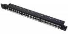 Patchpanel pro keystone 19", UTP, 24 portů, neosazený, černý