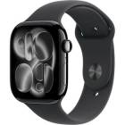 Apple Watch Series 11 (46mm) Klavírně černý hliník s černým sportovním řemínkem S/M