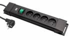 BACHMANN Vícenásobná zásuvka CONNECTUS, CEE7/7 - 4x zásuvka CZ, vypínač, 2m, černá