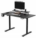 Pracovní stůl, elektricky nastavitelná výška, 120X60 cm, 72-117 cm, HIGHLANDER BLACK, černý, ULTRADESK