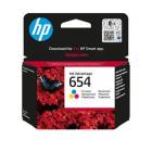 HP 654 Tri-color Original Ink Advantage Cartridge, 7FP38UE