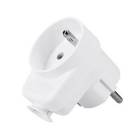 Solight P75 zástrčka úhlová, s průběžnou zásuvkou, IP20, bílá